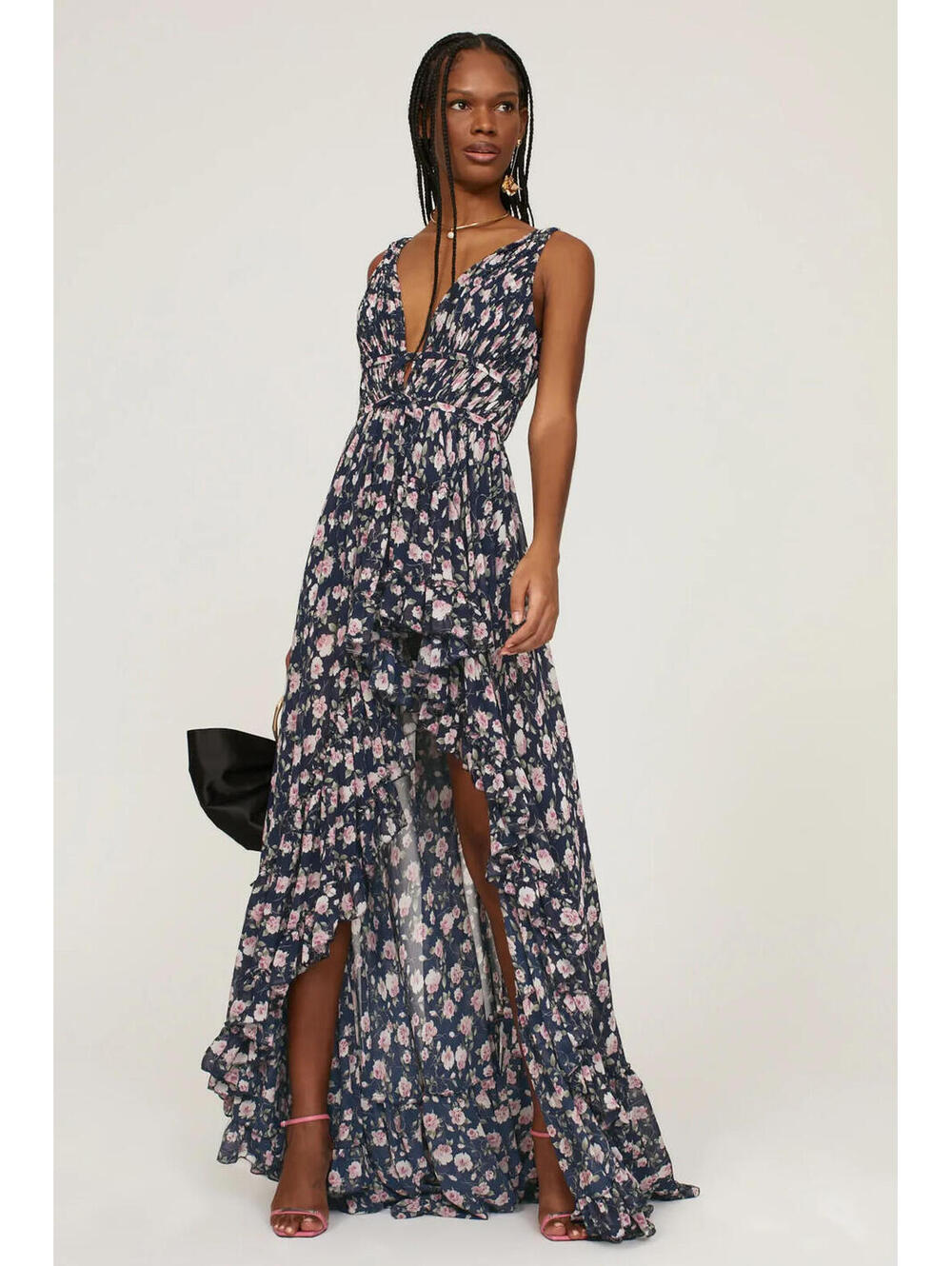 Ieena for Mac Duggal Floral Ruffled Gown Size 0
